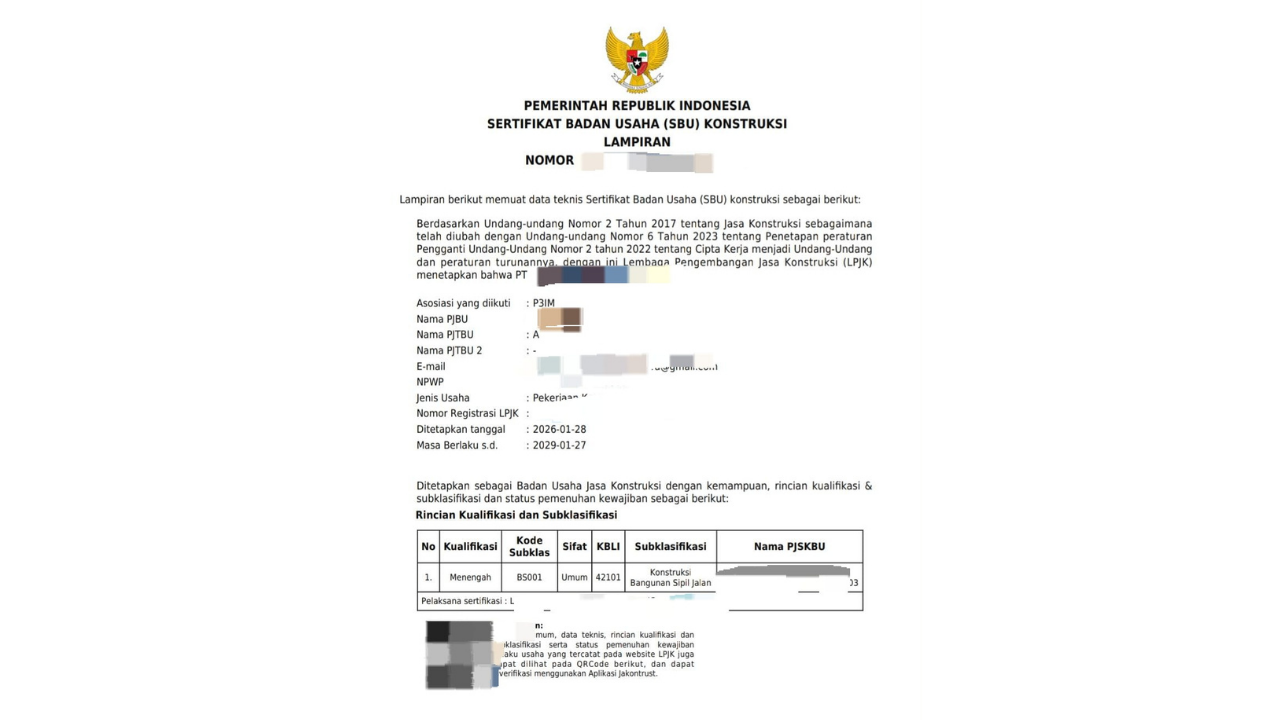 Pembuatan SBU Jasa Konstruksi